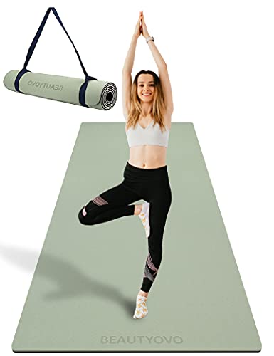 Extra Wide Non-Slip Yoga Mat with Strap