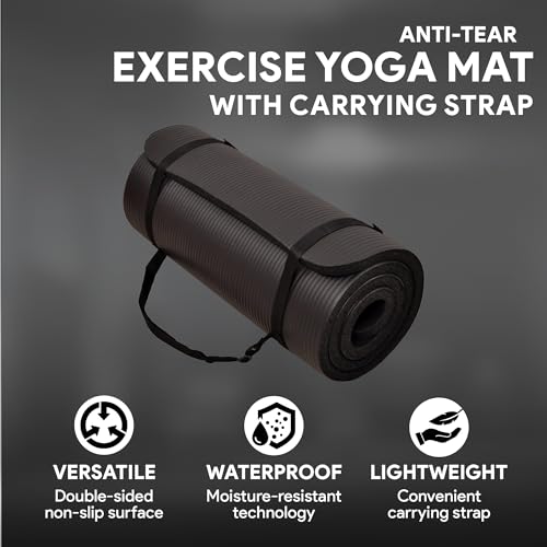 Extra Thick High-Density Yoga Mat with Strap