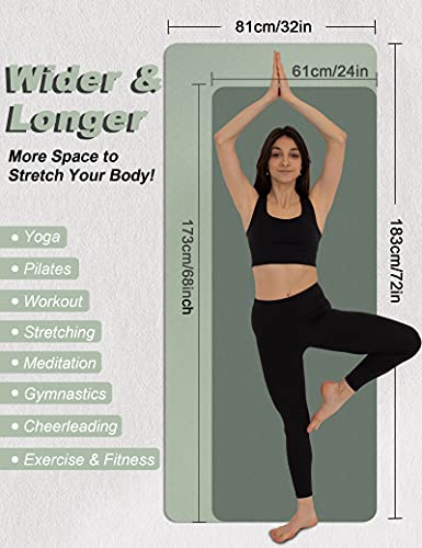 Extra Wide Non-Slip Yoga Mat with Strap