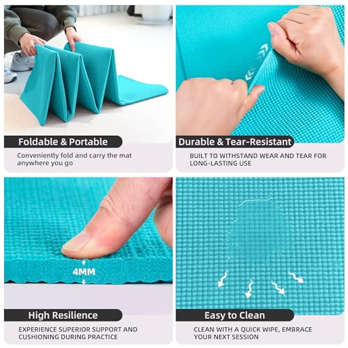 Foldable Non-Slip Yoga Mat with Storage Bag