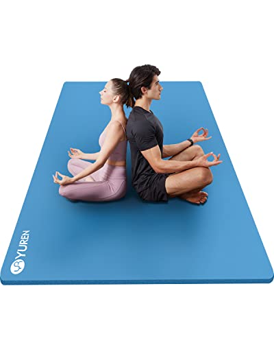 Extra Thick 6x4 Ft Yoga Exercise Mat - Blue