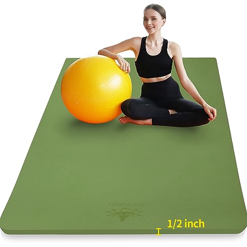 Extra Thick Non-Slip Hatha Yoga Mat - Green