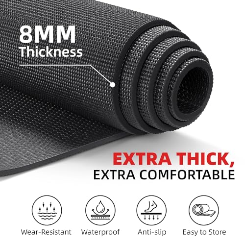 Large Anti-Slip Yoga Mat with Carrying Straps