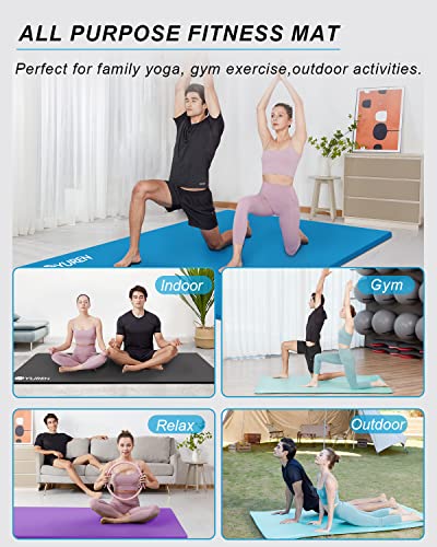 Extra Thick 6x4 Ft Yoga Exercise Mat - Blue