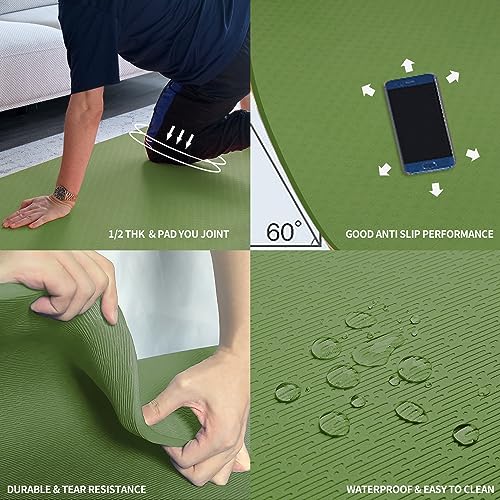 Extra Thick Non-Slip Hatha Yoga Mat - Green