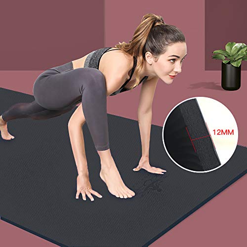 Extra Thick Eco-Friendly Hatha Yoga Mat - Black
