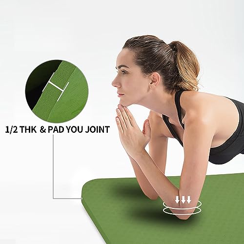 Extra Thick Non-Slip Hatha Yoga Mat - Green