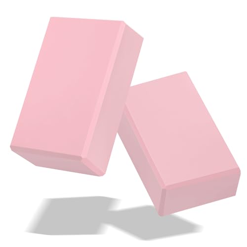 Supportive Pink EVA Foam Yoga Blocks - 2 Pack