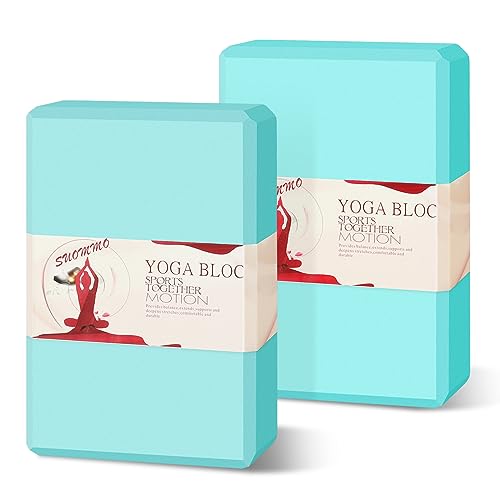 Premium EVA Foam Yoga Blocks 2 Pack - Teal