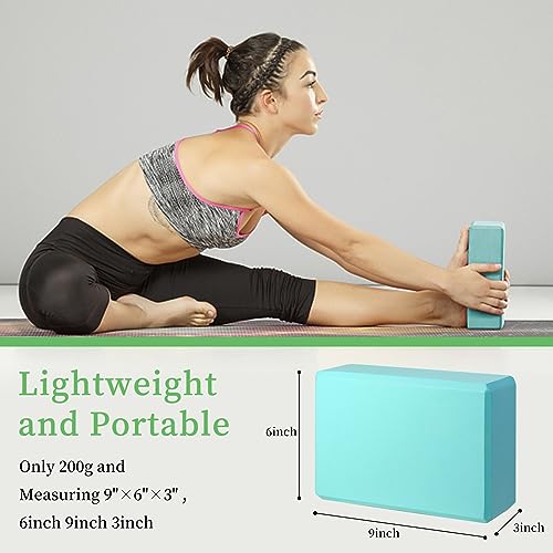 Premium EVA Foam Yoga Blocks 2 Pack - Teal