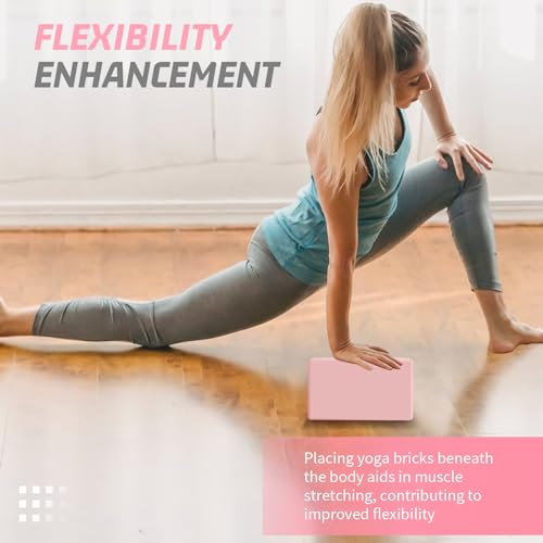 Supportive Pink EVA Foam Yoga Blocks - 2 Pack