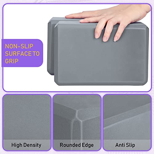 6 Pack Non-Slip EVA Yoga Blocks for Beginners