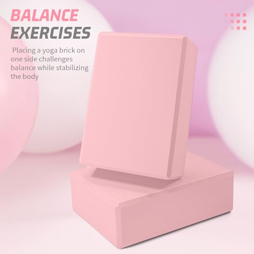 Supportive Pink EVA Foam Yoga Blocks - 2 Pack