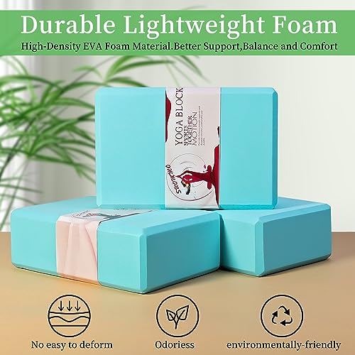 Premium EVA Foam Yoga Blocks 2 Pack - Teal
