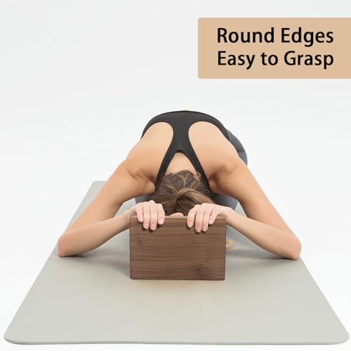 Premium Walnut Yoga Block - Eco-Friendly 9"x6"x3