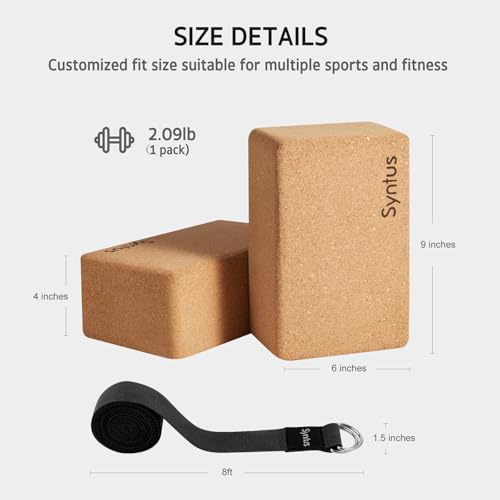 Cork Yoga Blocks and Strap Set for Flexibility