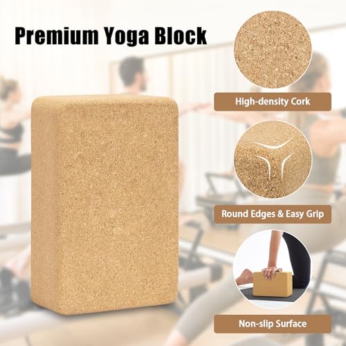 Eco-Friendly Hatha Yoga Cork Block - 9"x6"x3