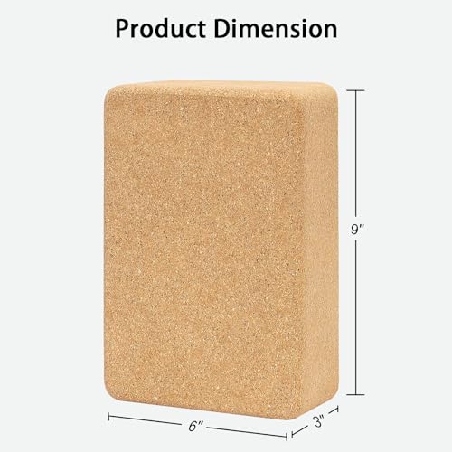 Eco-Friendly Hatha Yoga Cork Block - 9"x6"x3