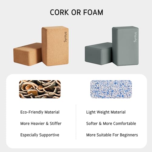 Cork Yoga Blocks and Strap Set for Flexibility
