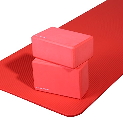 High Density Yoga Blocks Set of 2 - Red