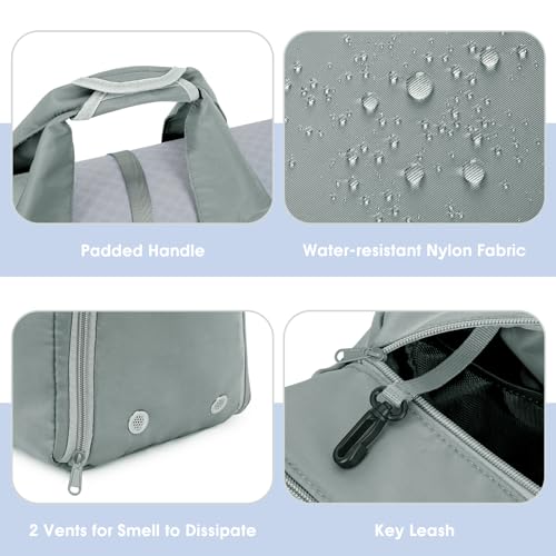 Grey Yoga Gym Bag with Mat Holder and Pockets