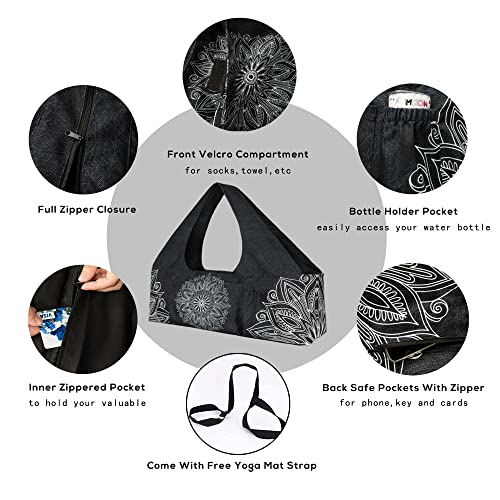 Large Yoga Mat Bag with Strap and Pockets