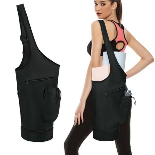 Large Yoga Mat Carrier Bag with Zipper Pockets