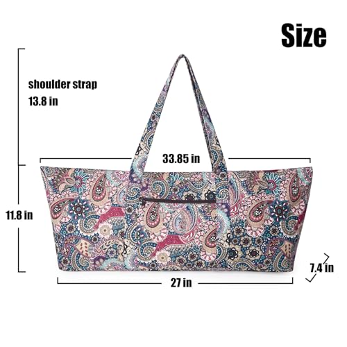 Flower Pattern Yoga Mat Duffle Bag with Pockets