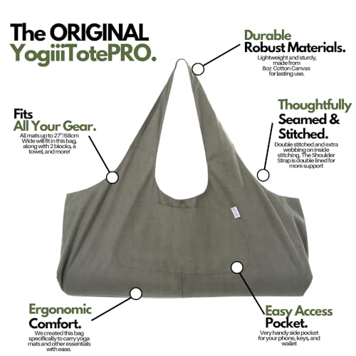 YogiiiTotePRO Yoga Mat Bag - Olivine Green