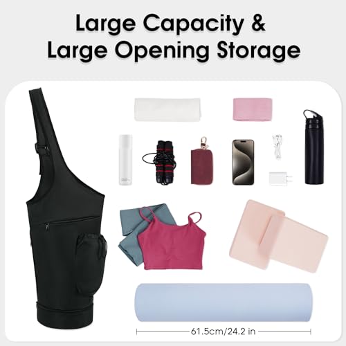 Large Yoga Mat Carrier Bag with Zipper Pockets