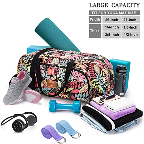 AROME Canvas Yoga Mat Bag with Wet Pocket