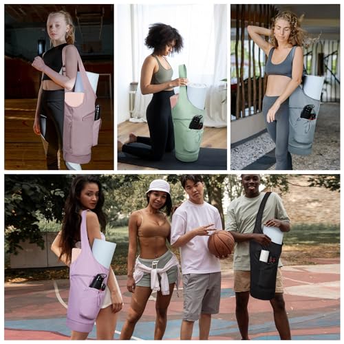 Large Yoga Mat Carrier Bag with Zipper Pockets