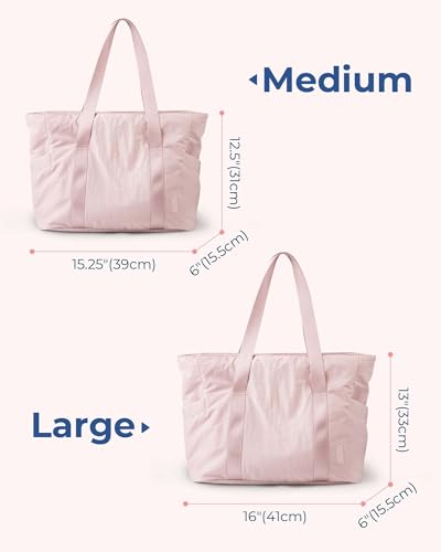 BAGSMART Pink Tote Bag for Yoga and Travel