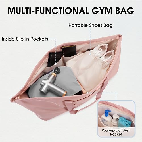 Spacious Yoga Mat Bag with Shoe Compartment - Pink