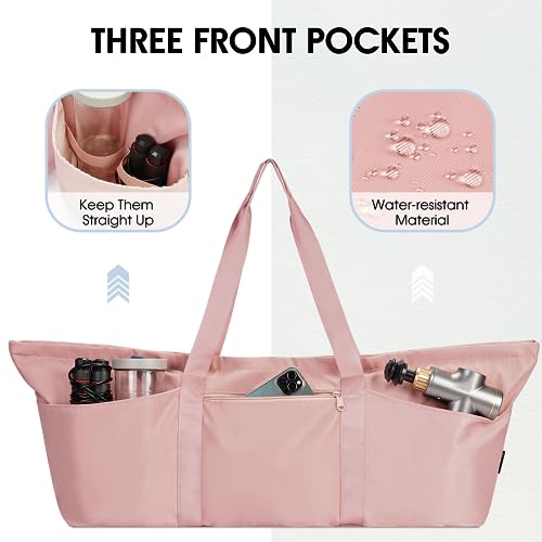 Spacious Yoga Mat Bag with Shoe Compartment - Pink