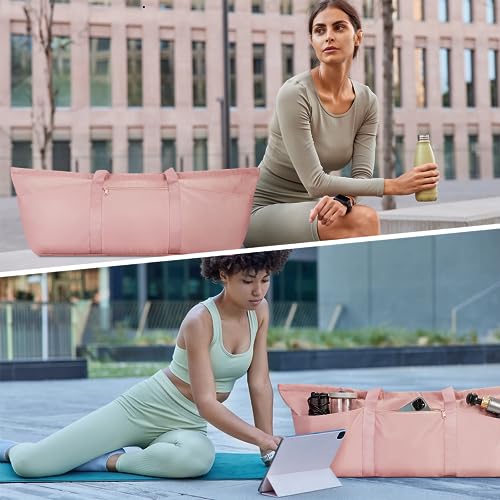 Spacious Yoga Mat Bag with Shoe Compartment - Pink