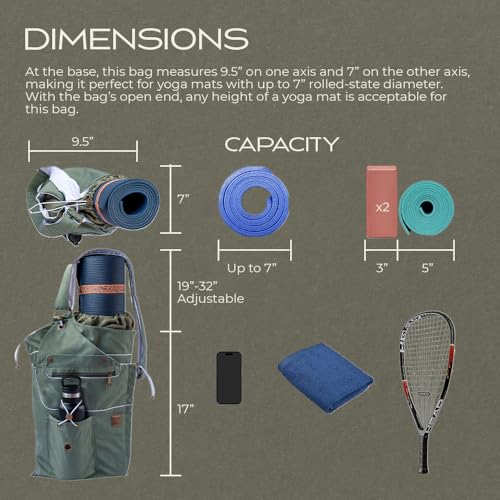 Large Canvas Yoga Mat Bag for Men & Women