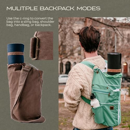 Large Canvas Yoga Mat Bag for Men & Women