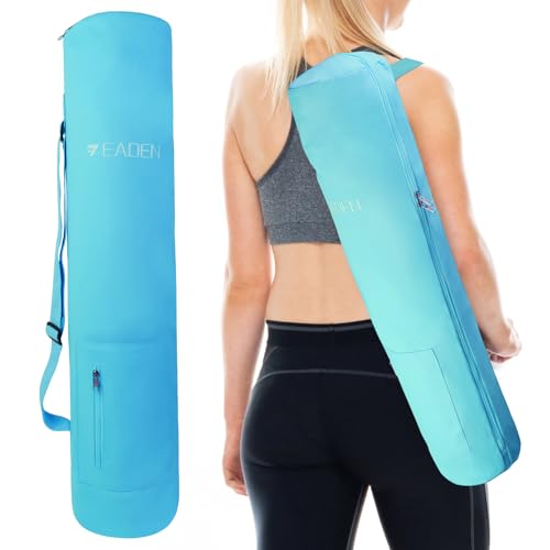 Canvas Yoga Mat Bag with Storage Pockets