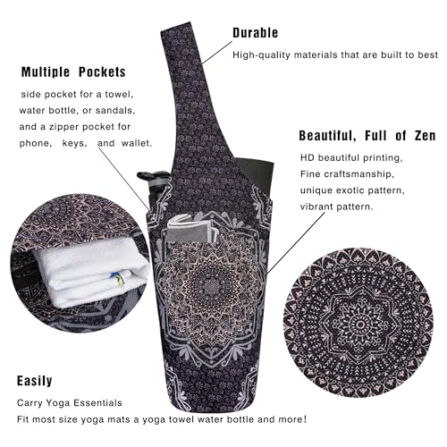 Mandala Yoga Mat Tote with Pockets