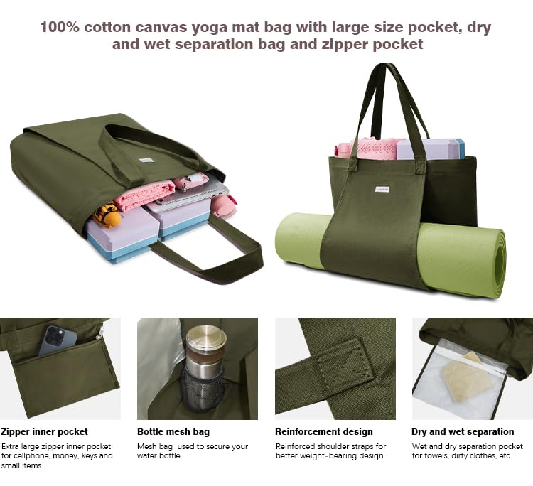 Cwokarb Versatile Yoga Mat Tote Bag