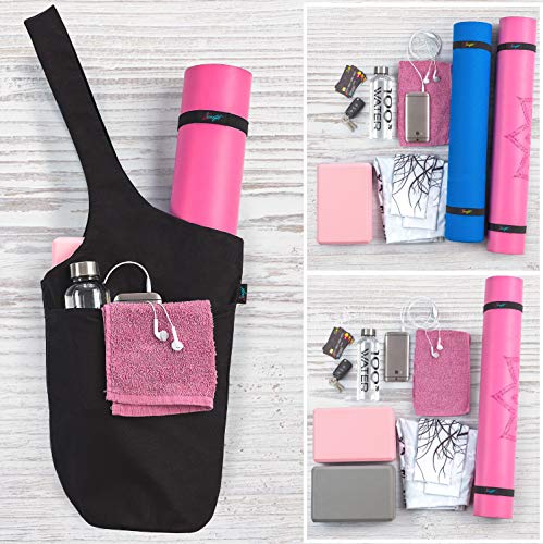 Zenifit Black Yoga Mat Tote with Pockets