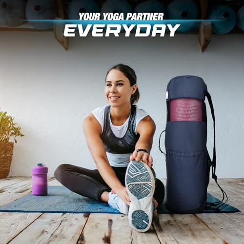 Expandable Blue Yoga Bag with Pockets & Strap
