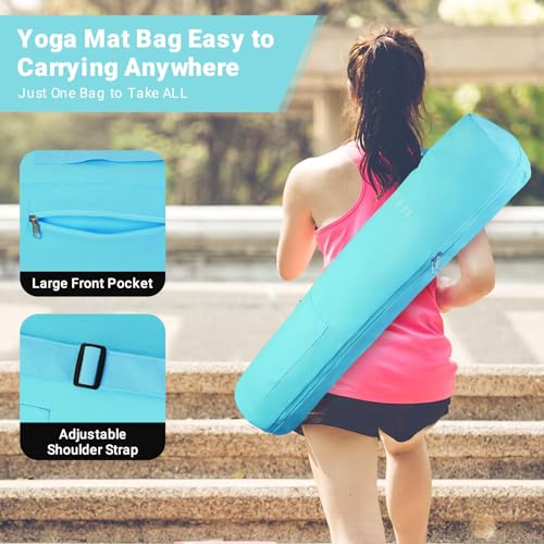 Canvas Yoga Mat Bag with Storage Pockets