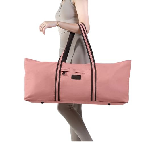 Extra Large Pink Yoga Mat Tote with Pockets