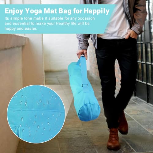 Canvas Yoga Mat Bag with Storage Pockets