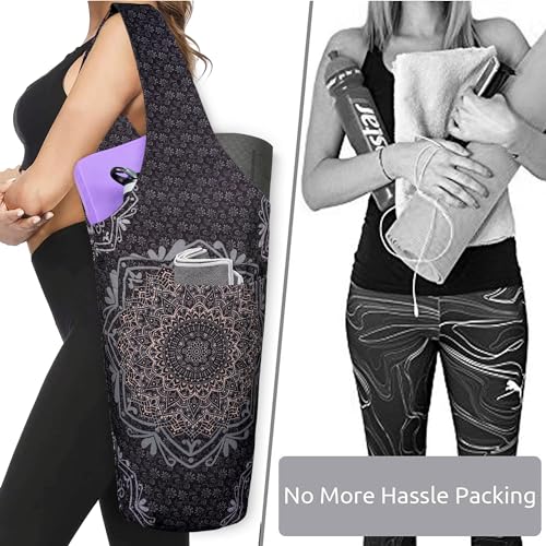 Mandala Yoga Mat Tote with Pockets