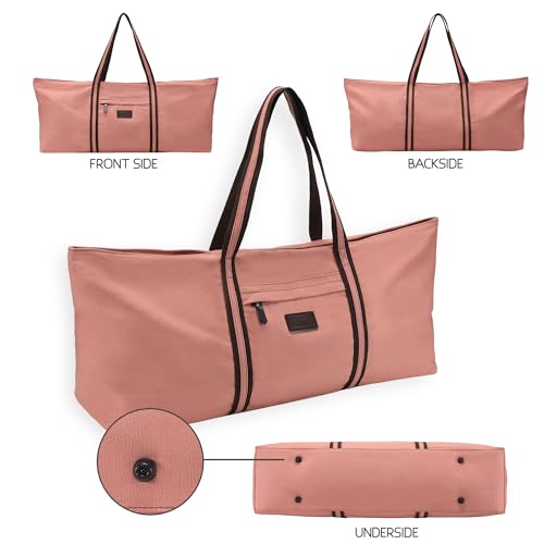 Extra Large Pink Yoga Mat Tote with Pockets