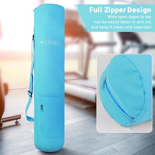 Canvas Yoga Mat Bag with Storage Pockets