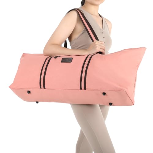 Extra Large Pink Yoga Mat Tote with Pockets